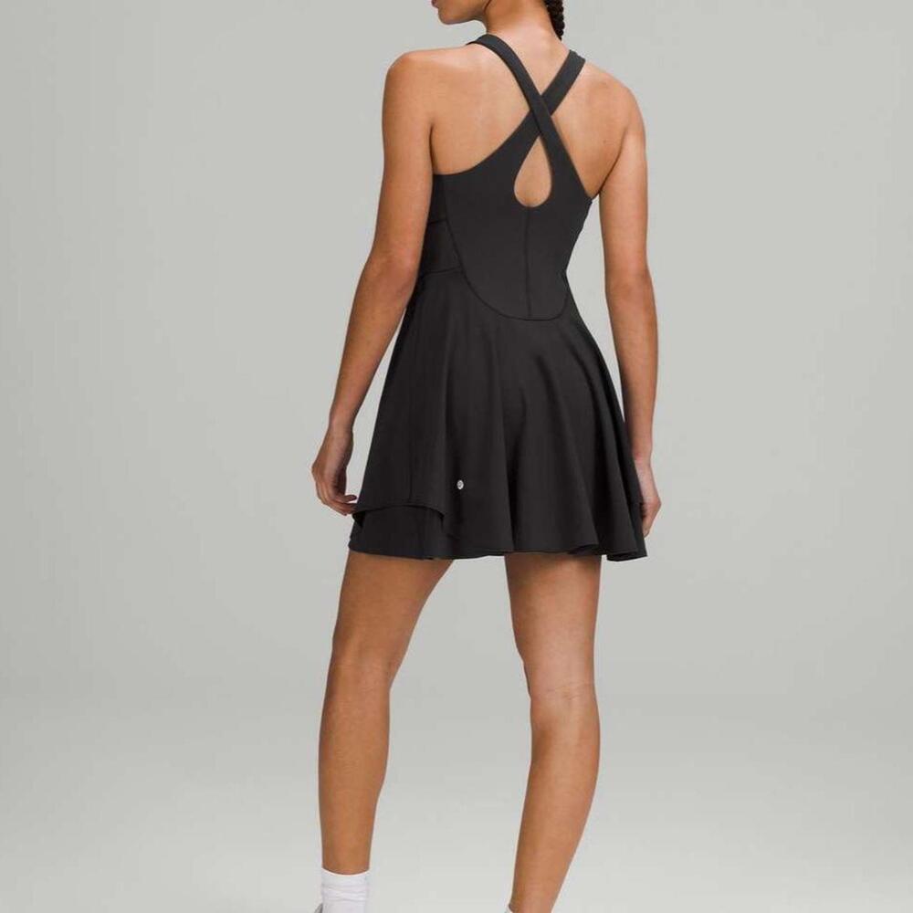 Lululemon Court Crush Black Tennis Dress Size 4